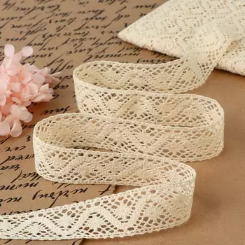 Кружево вязаное, 25 мм 10 ± 1 м, цвет бежевый