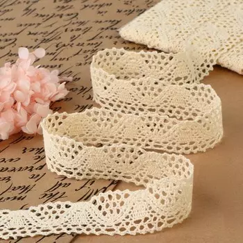 Кружево вязаное, 30 мм 10 ± 1 м, цвет бежевый