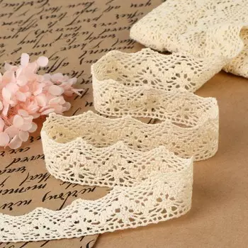 Кружево вязаное, 32 мм 10 ± 1 м, цвет бежевый