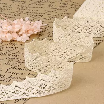 Кружево вязаное, 40 мм 10 ± 1 м, цвет бежевый