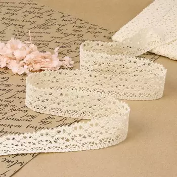 Кружево вязаное, 40 мм 10 ± 1 м, цвет бежевый