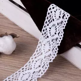 Кружево вязаное, 40 мм, 15±1 м, белое