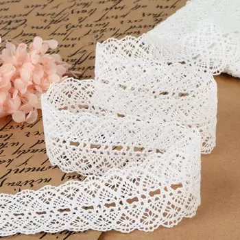 Кружево вязаное, 45 мм 10 ± 1 м, цвет белый