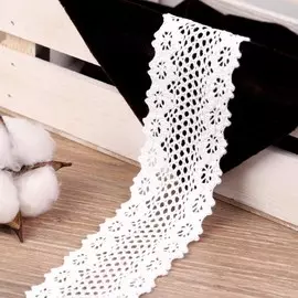 Кружево вязаное, 45 мм 10 ± 1 м, цвет белый