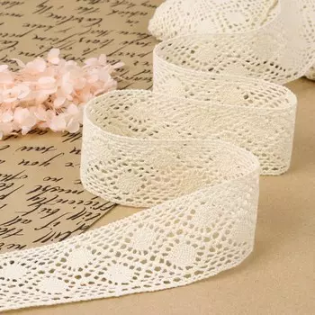 Кружево вязаное, 50 мм 10 ± 1 м, цвет бежевый