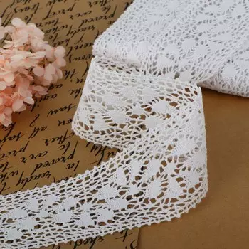 Кружево вязаное, 60 мм, 10±1 м, белое