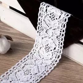 Кружево вязаное, 55 мм, 15±1 м, белое