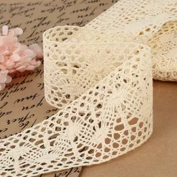 Кружево вязаное, 65 мм 10 ± 1 м, цвет бежевый