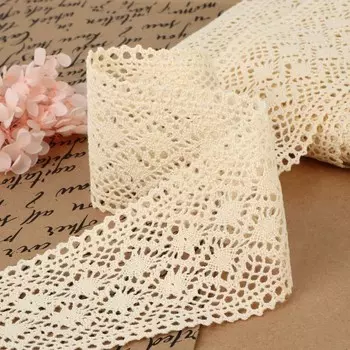 Кружево вязаное, 70 мм 10 ± 1 м, цвет бежевый