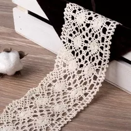 Кружево вязаное, 70 мм 15 ± 1 м, цвет бежевый