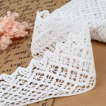 Кружево вязаное, 80 мм 10 ± 1 м, цвет белый