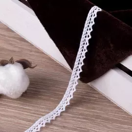 Кружево вязаное, 8 мм, 15±1 м, белое