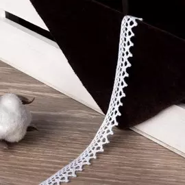 Кружево вязаное, 8 мм × 15 ± 1 м, цвет кипенно-белый