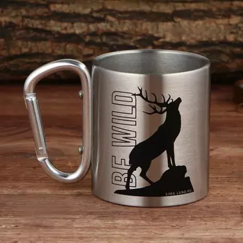 Кружка туристическая с карабином be wild, 180 мл