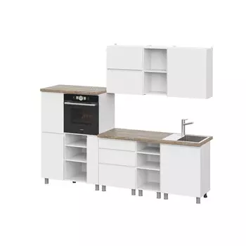 Кухонный гарнитур одри 1/2.6, белый/дуб делано 38мм