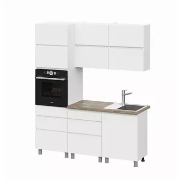 Кухонный гарнитур одри 3/1.8, белый/дуб делано 38мм