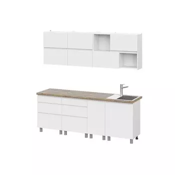 Кухонный гарнитур одри 5/2.2, белый/дуб делано 38мм