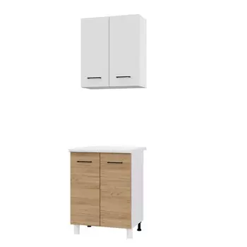 Кухонный гарнитур тренд 600, белый/дуб золотой/белый