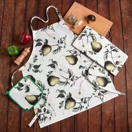 Кухонный набор полотенце прихватка фартук