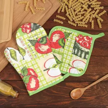 Кухонный набор прихватка варежка