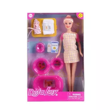 КУКЛА БЕРЕМЕННАЯ (СЪЕМНЫЙ ЖИВОТ) + МАЛЫШ, С АКСЕСС