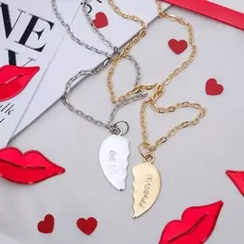 Кулоны парные на цепочке best friends, 45 см, цвет серебряный, золотой