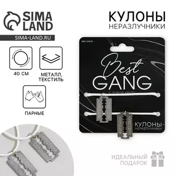 Кулоны неразлучники best gang, длина 50 см