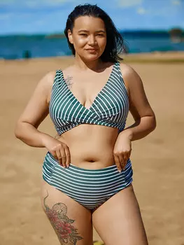 Купальник женский раздельный в полоску