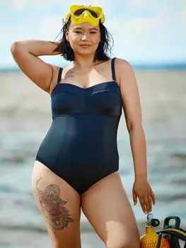 Купальник женский слитный черный