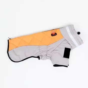 Куртка для больших собак, мембрана, 3xl (дс 50, ош 49, ог 69 см),серо-оранжевая