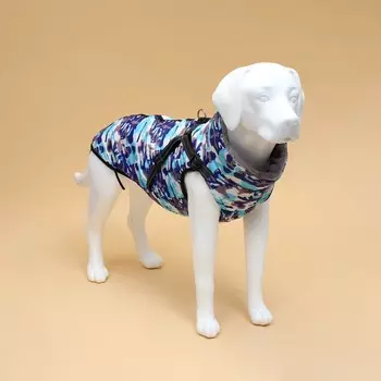 Куртка для собак со шлейкой, размер 4xl ( дс 55 см, ош 52 см, ог 70 см), камуфляжная