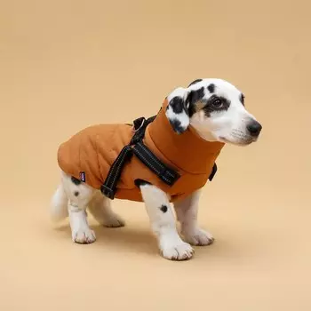 Куртка для собак со шлейкой, размер хl (дс 40, ог 50, ош 40 см), горчичная