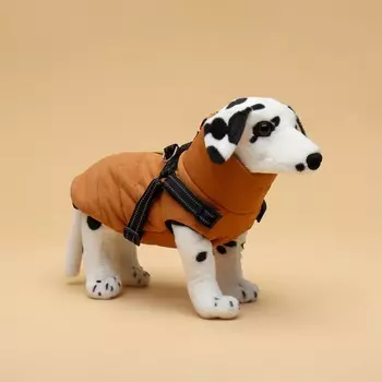 Куртка для собак со шлейкой, размер m (дс 30, ог 40, ош 30 см), горчичная