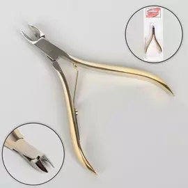 Кусачки маникюрные для кутикулы, 9,5 см, длина лезвия - 10 мм, на блистере, цвет золотистый/серебристый