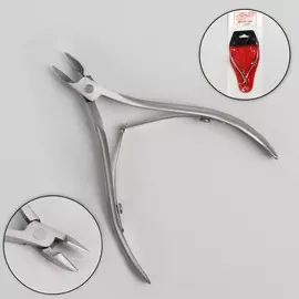 Кусачки маникюрные для кутикулы, двойная пружина, 9,5 см, длина лезвия - 8 мм, в чехле, цвет серебристый