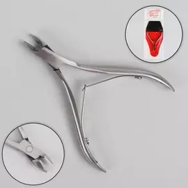 Кусачки маникюрные, двойная пружина, 10 см, длина лезвия - 9 мм, в чехле, цвет серебристый