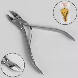 Кусачки педикюрные, 9,5 см, прямое лезвие, длина лезвия - 10 мм, в чехле, цвет серебристый