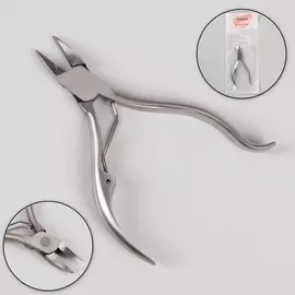 Кусачки педикюрные, с колпачком, изогнутая ручка, изогнутое лезвие, 11 см, длина лезвия-15 мм