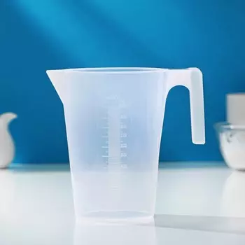 Мерный стакан доляна, 1 л, пластик, прозрачный