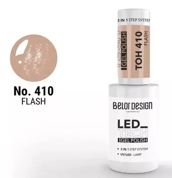 Лак-гель для ногтей led tech, тон 410