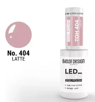 Лак-гель для ногтей led tech, тон 404
