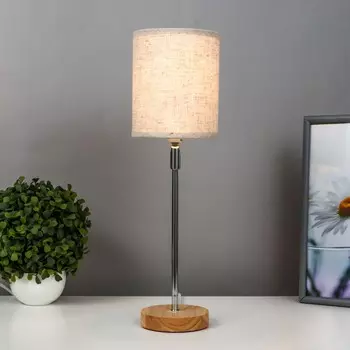 Лампа настольная 16012/1 e14 40 вт дерево-хром 12.512.542 см