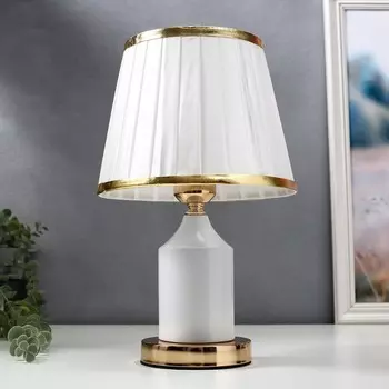 Лампа настольная 16136/1wt e27 40 вт бело-золотой 212134 см risalux