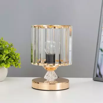 Лампа настольная 16225/1gd е27 40вт золото 13,5х13,5х19 см risalux