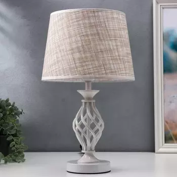 Лампа настольная 16229/1wt е27 40вт белый 25х25х42 см risalux