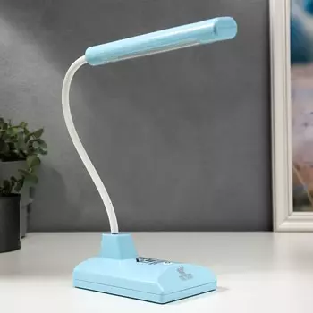 Лампа настольная 16291/1bl 16хled 2вт 2 режима usb акб голубой 9х12х46 см risalux