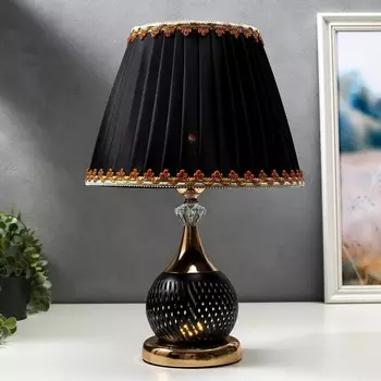 Лампа настольная 16434/1bk е27 40вт черно-золотой 27,5х27,5х42 см risalux