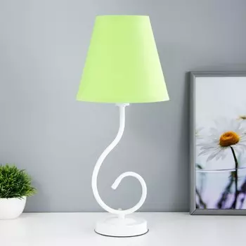 Лампа настольная буржуа 1х15вт е14 16х16х40см белый/яблоко risalux