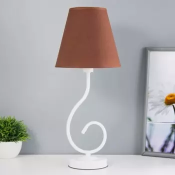 Лампа настольная буржуа 1х15вт е14 16х16х40см белый/шоколад