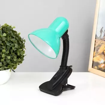 Лампа настольная е27, с выкл. на зажиме (220 в) зеленая (108 в) risalux